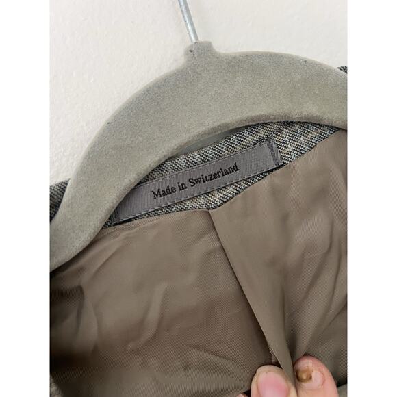 Ermenegildo Zegna 100% wool gray and green plaid Blazer sports coat Jacket 56r - Picture 4 of 8